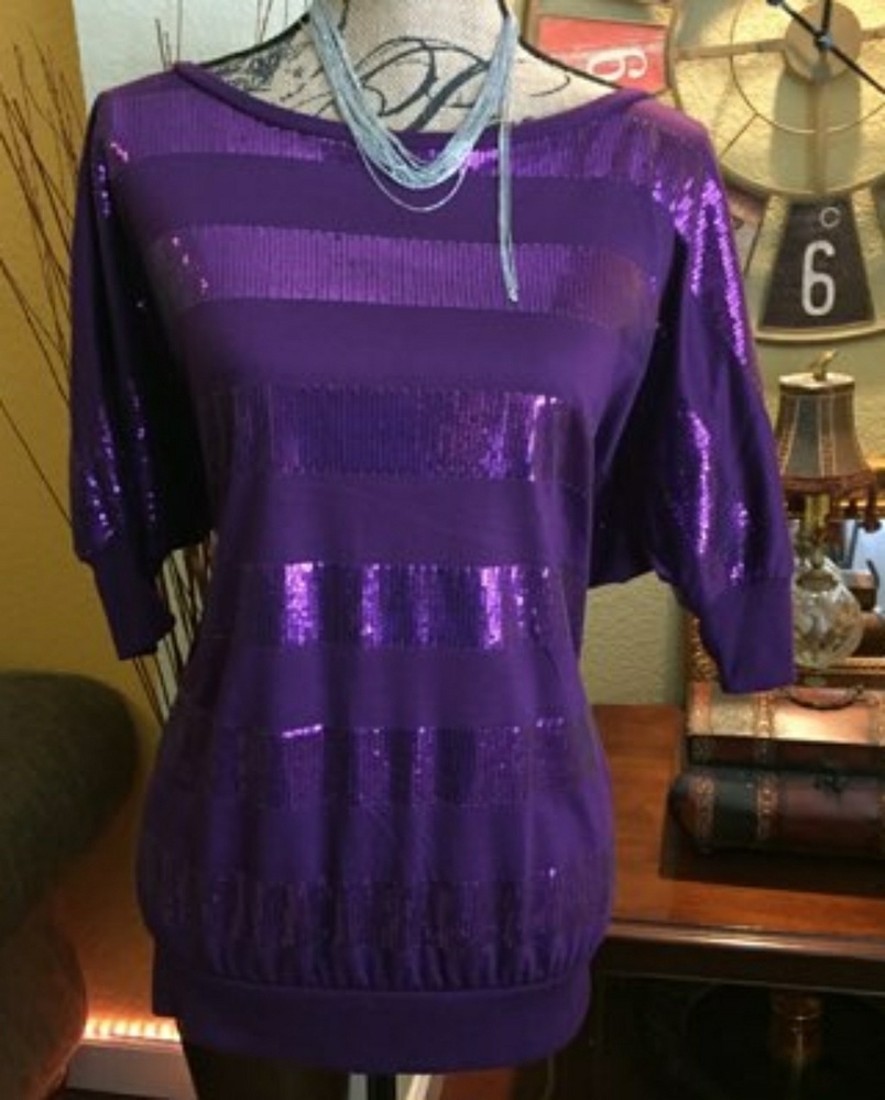 Purple Sequins Top